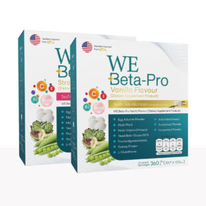 We Beta-Pro ผลิตภัณฑ์อาหารเสริมโปรตีนสำหรับผู้ป่วยมะเร็ง กลิ่นวนิลลา/สตอเบอรี่